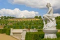 Classical statue in front of Sanssouci Palace, summer palace of Frederick the Great, King of Prussia, in Potsdam, near Berlin