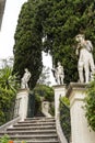 Classical statues at the Achillion Palace on the island of Corfu. Royalty Free Stock Photo