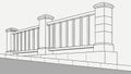 Classical Stone Balustrade Architectural Element Vector, vector design Generative AI Royalty Free Stock Photo