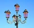 Classical street light in the lagoon of Venice,