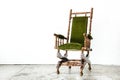 Classical style rocking chair with green wool on white backgroun Royalty Free Stock Photo