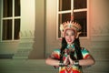Classical Thai tune Monohra is a type of dance drama originating. Royalty Free Stock Photo