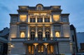 Classical theater building in the evening