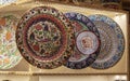 Classical Turkish ceramics on the market. Closeeup