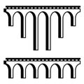 Classical viaduct bridge black symbol
