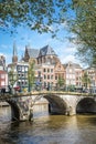 Classical view of Amsterdam downtown. Royalty Free Stock Photo