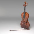 Classical violin on grey background