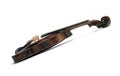 Classical violin instrument in side view