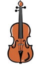 Classical violin. Isolated musical instrument on white background. illustration in flat style design. Royalty Free Stock Photo