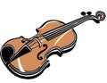 Classical violin. Isolated musical instrument on white background.  illustration in flat style design Royalty Free Stock Photo