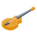 Classical violin lying horizontally with bow isometric icon Royalty Free Stock Photo