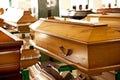 Classical wooden casket Royalty Free Stock Photo