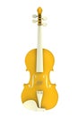 Classical yellow violin isolated on white background, String instrument