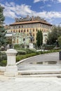 Classicist-art nouveau style Theatre Park with statue of Ivan Zajc, Rijeka, Croatia