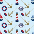 Classic Marine Symbol Seamless Pattern