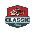 Classic Pickups truck vector logo design Royalty Free Stock Photo