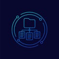 classification icon, data management linear design