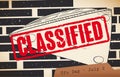 Classified File with Censored Information and Black Triangles Drawing, Vector Illustration