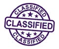 Classified stamp icon for restricted or confidential access - 3d illustration Royalty Free Stock Photo