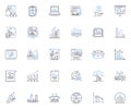 Classifying line icons collection. Grouping, Sorting, Categorizing, Separating, Organizing, Systemizing, Indexing vector Royalty Free Stock Photo