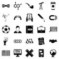 Classman icons set, simple style