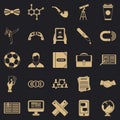 Classman icons set, simple style