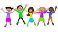 Classmates, friends, happy children Royalty Free Stock Photo