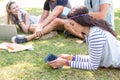 Classmates revising together on campus Royalty Free Stock Photo