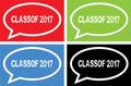 CLASSOF 2017 text, on ellipse speech bubble sign. Royalty Free Stock Photo