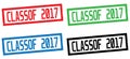 CLASSOF 2017 text, on rectangle border stamp sign. Royalty Free Stock Photo