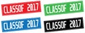 CLASSOF 2017 text, on rectangle stamp sign. Royalty Free Stock Photo