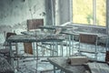 Classroom in abandoned school number 3 in Pripyat Royalty Free Stock Photo