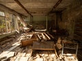 Classroom in the abandoned school in Pripyat. Chernobyl Exclusion Zone. Ukraine. Royalty Free Stock Photo