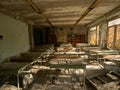 Classroom in the abandoned school in Pripyat. Chernobyl Exclusion Zone. Ukraine. Royalty Free Stock Photo