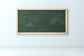 A classroom with a blackboard in the front of the room, 3d rendering Royalty Free Stock Photo