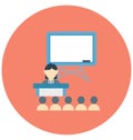 Classroom Color Isolated Vector Icon that can be easily modified or edit