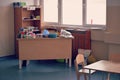 Classroom decorations for small kindergarten children. School in the Romanian education system