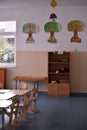 Classroom decorations for small kindergarten children. School in the Romanian education system