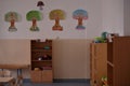 Classroom decorations for small kindergarten children. School in the Romanian education system