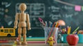 The Classroom Desk Setup.AI generated image Royalty Free Stock Photo
