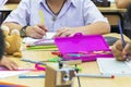 The classroom environment in which the students are intending to study seriously. Royalty Free Stock Photo