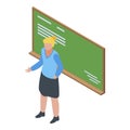 Classroom foreign language teacher icon, isometric style Royalty Free Stock Photo