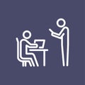 Classroom icon simple flat style outline illustration