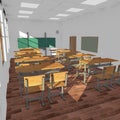 Classroom interior - empty Royalty Free Stock Photo