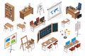 Classroom Interior Icons Collection Royalty Free Stock Photo