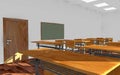 Classroom interior - tables and chairs Royalty Free Stock Photo