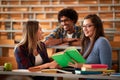 In the Classroom Multi Ethnic Students Listening to a Lecturer. Young People Study at the College Royalty Free Stock Photo