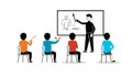 Classroom Presentation with Teacher Icon, vector design Generative AI Royalty Free Stock Photo