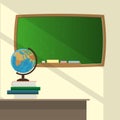 Classroom, School globe and books Royalty Free Stock Photo