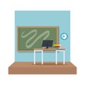 Classroom school scene icon